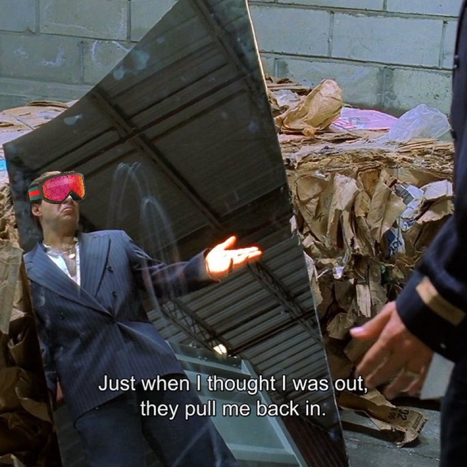 How i feel after i come back to the right time for $S
Stay STRONG $GOGLZ ON

No shitpost
A good friend killed himself in January. That knocked me off track.
It's important to never lose focus in life. Always stand by your friends, no matter what the time.

Some have to be forced