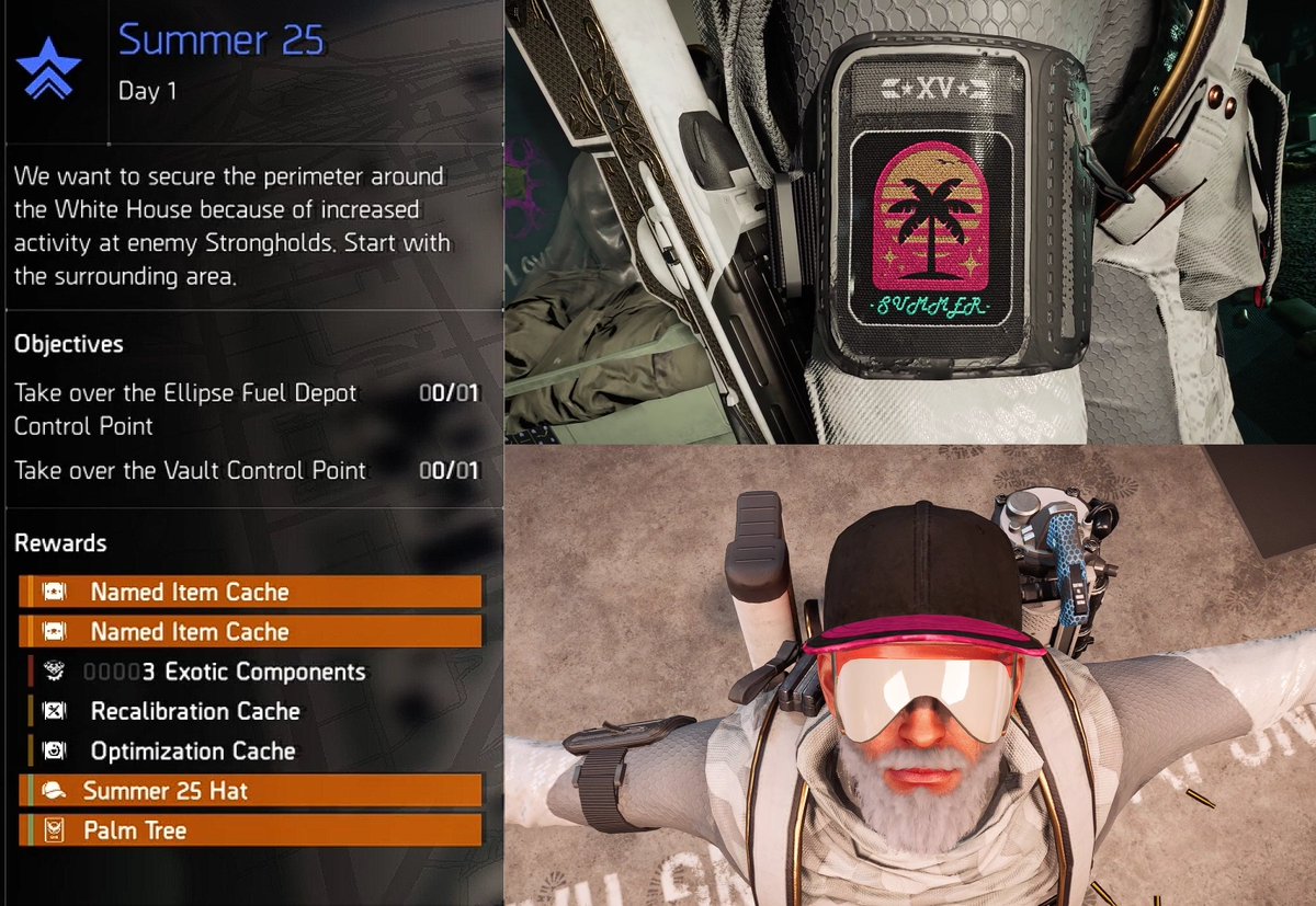 BLACK_TVSK's tweet photo. Summer 25 event started today, folks! ☀️ Complete daily tasks and collect rewards 👇
#JoinBlackTusk #TheDivision2 #BlackTusk https://t.co/aYfuc9OUXL