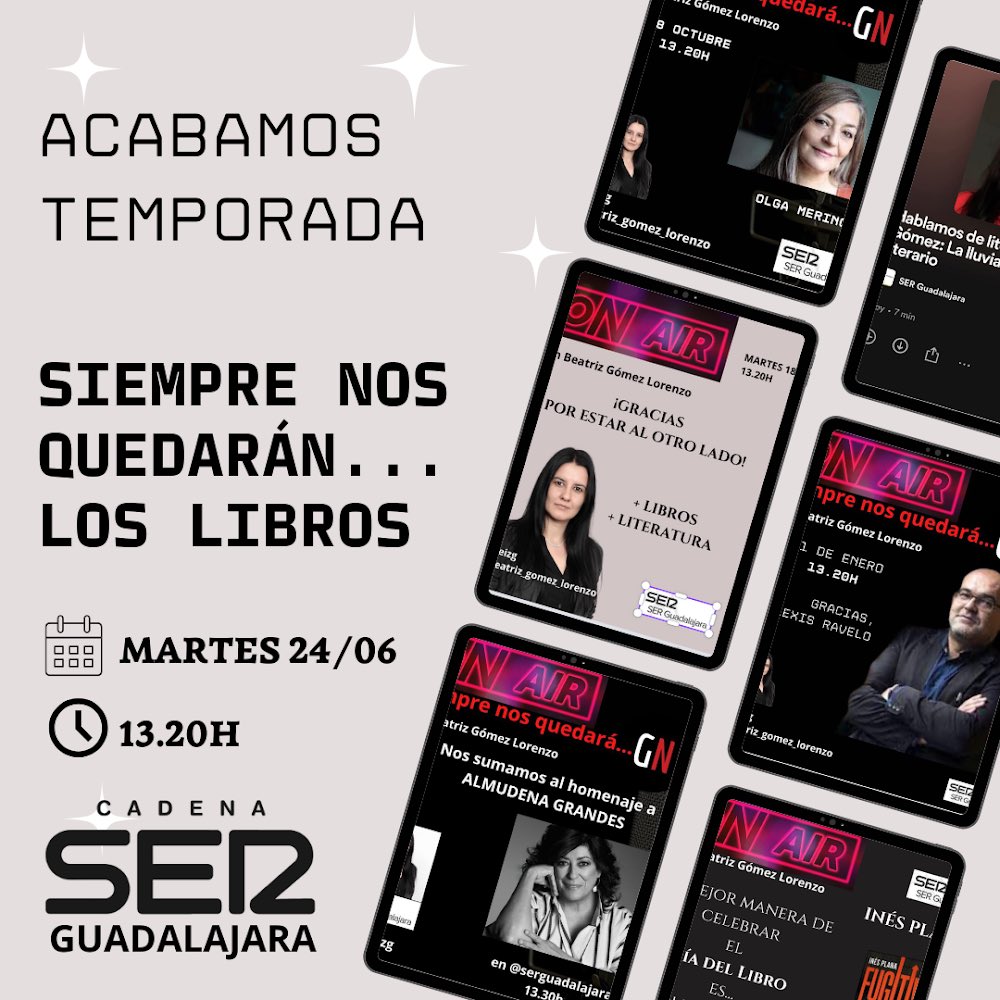beizg's tweet photo. Una temporada más…y ya van unas cuantas creyendo que los libros son esenciales en el desarrollo del individuo y su sociedad.
GRACIAS por estar al otro lado, por escuchar cada martes, por seguir hablando de libros.
Y gracias a @la_ser y @ser_guadalajara por seguir creyendo. https://t.co/Rg3l1arVzE