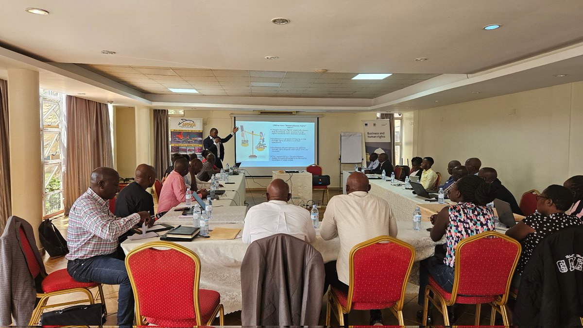 #Sustainablefisheries #ResponsibleBusiness
Our <a href="/jbyomuhangyi/">Joseph Byomuhangyi</a> together with <a href="/EnabelinUganda/">Enabel in Uganda</a> facilitated a capacity building session on Business and Human Rights to stakeholders in Uganda's Fisheries Sector.