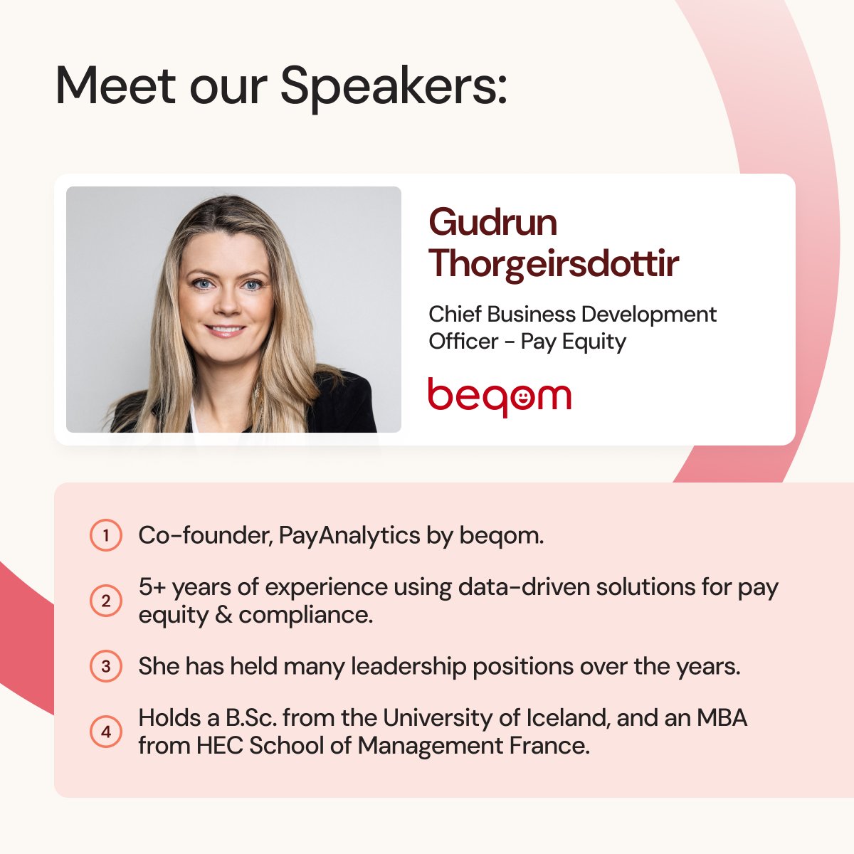 Is your organization ready for the #EUPayTransparencyDirective? Join Hayley Bakker and Gudrun Thorgeirsdottir on an exclusive #webinar next 𝗪𝗲𝗱𝗻𝗲𝘀𝗱𝗮𝘆 𝟮𝗻𝗱 𝗝𝘂𝗹𝘆, 𝟯𝗽𝗺 𝗖𝗘𝗧 / 𝟵𝗮𝗺 𝗘𝗧 hubs.li/Q03tblqT0
#PayTransparency #PayEquity #beqommunity #Compliance