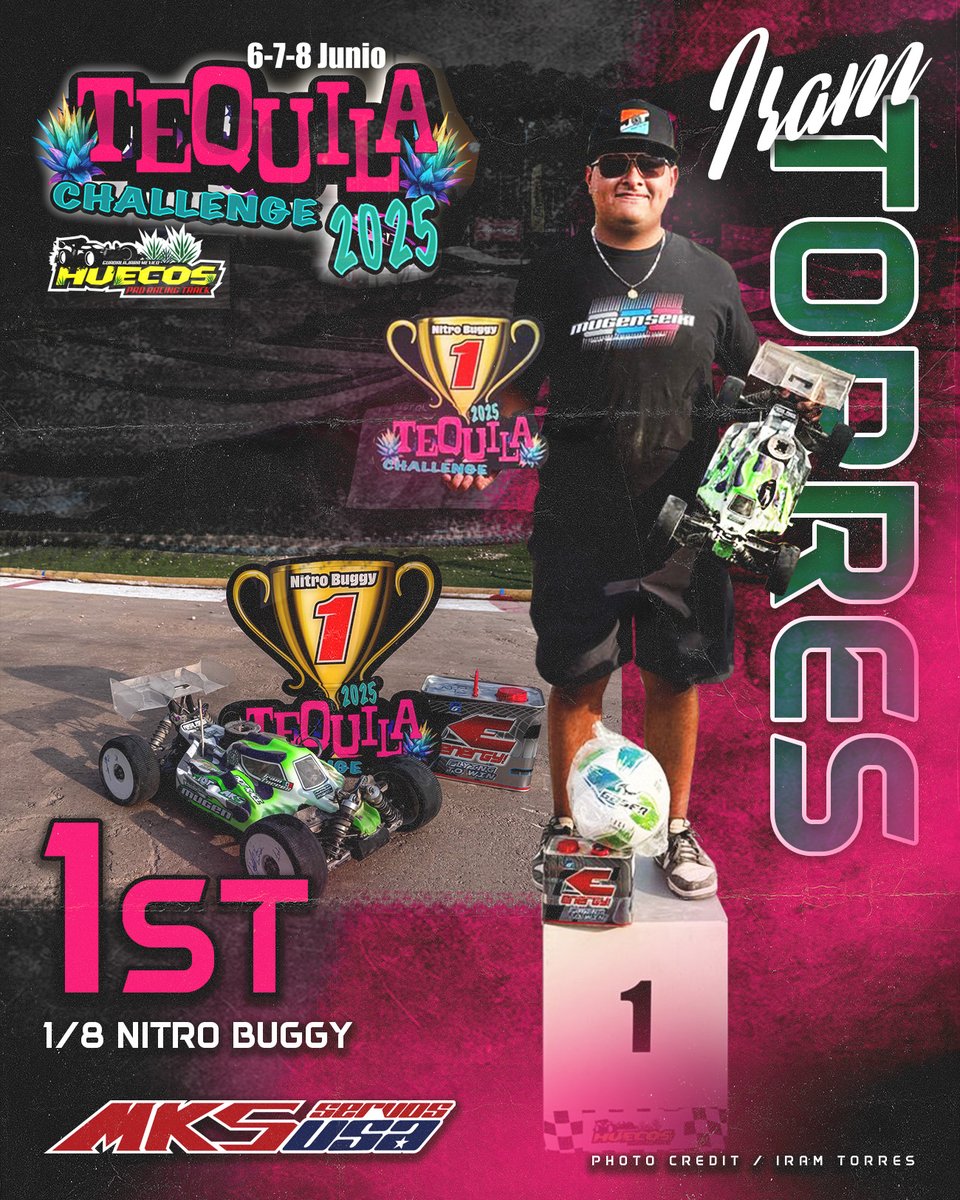 Looking back at the good news from MKS ServosUSA.com team 🇲🇽Iram Torres won 🥇nitro buggy at 🇲🇽🏁2025 Tequila Challenge (0606-0608)!🏁🇲🇽

#MKSservosUSA #MKSservos #MKSservo #MKS #HBL599 #MugenSeiki