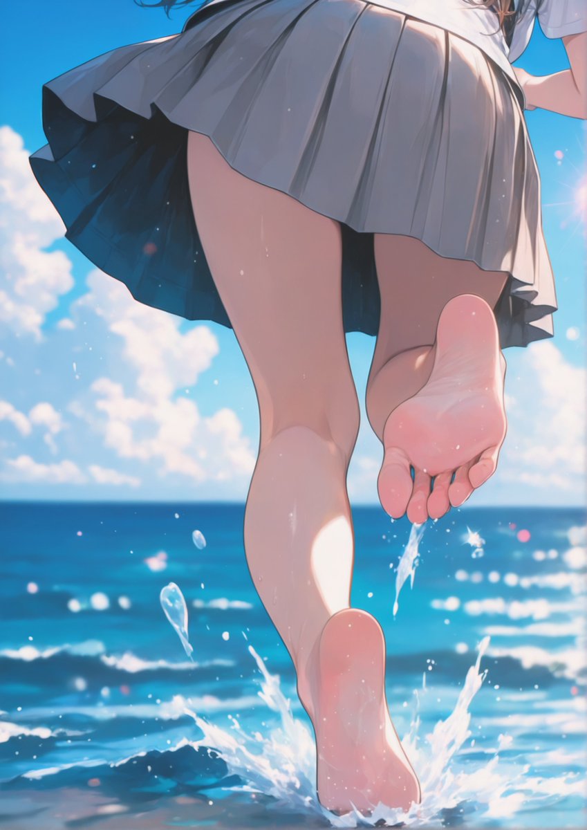 notoro_ai's tweet image. 海だー！！
 #水の冷たさが気持ちいい2025