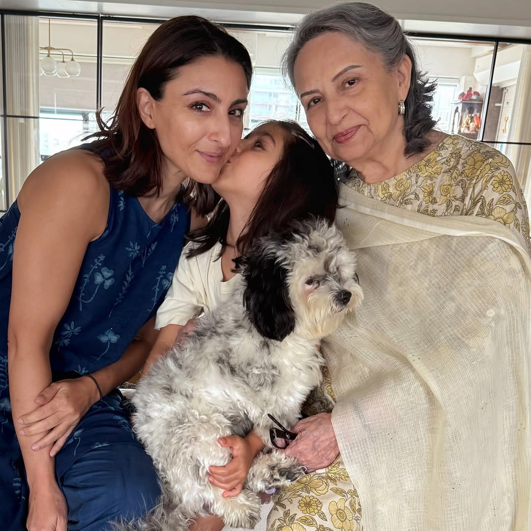 PuneTimesOnline's tweet photo. "Three generations and invaluable life lessons you can't get from a book," writes #SohaAliKhan as she drops pictures with mom #SharmilaTagore &amp; daughter #Inaaya 

@sakpataudi 
#bollywood https://t.co/fpGvV6qx6w
