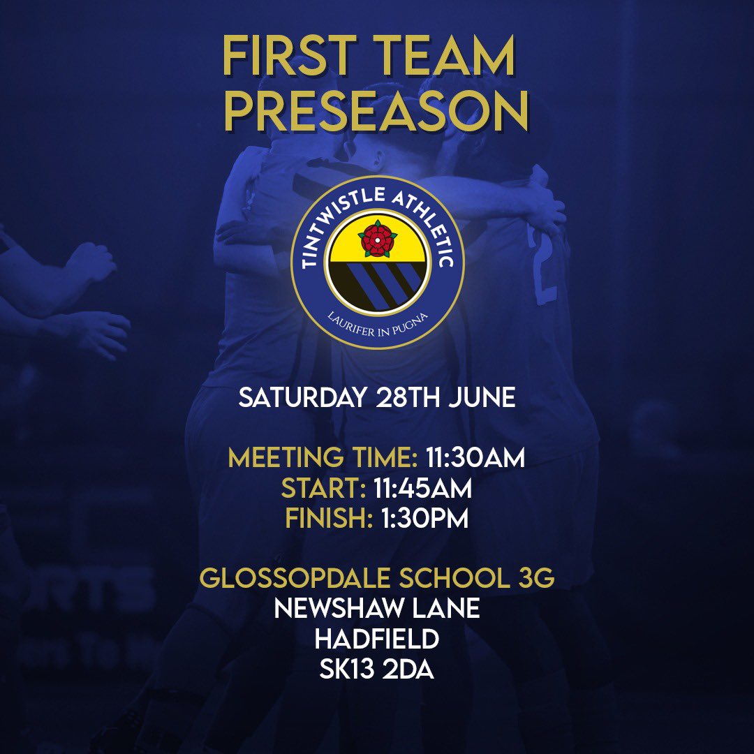 Tintwistle Athletic First Team (@tafc_firsts) on Twitter photo ๐ตโซ๏ธ ๐ฃ๐ฅ๐-๐ฆ๐๐๐ฆ๐ข๐ก โซ๏ธ๐ต
Our training continues this Thursday & Saturday
Weโre still inviting all New & Old players to our training sessions.
For any more information please send us a DM or you can send us an Email ๐ง TintwistleAFC_Trials@hotmail.com
#JoinTheJourney ๐ตโซ๏ธ ๐ฃ๐ฅ๐-๐ฆ๐๐๐ฆ๐ข๐ก โซ๏ธ๐ต
Our training continues this Thursday & Saturday
Weโre still inviting all New & Old players to our training sessions.
For any more information please send us a DM or you can send us an Email ๐ง TintwistleAFC_Trials@hotmail.com
#JoinTheJourney