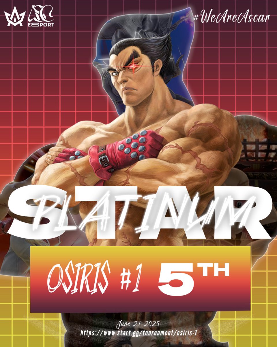 C'est une cinquième position pour <a href="/InspecteurAnis/">ASC スタープラチナ |🈳👾</a> à la première édition de l'Osiris par <a href="/X_Arena_/">Aix Arena</a> ! 📜

Il se rapproche dangereusement du podium, restez branchés...

#WeAreAscar