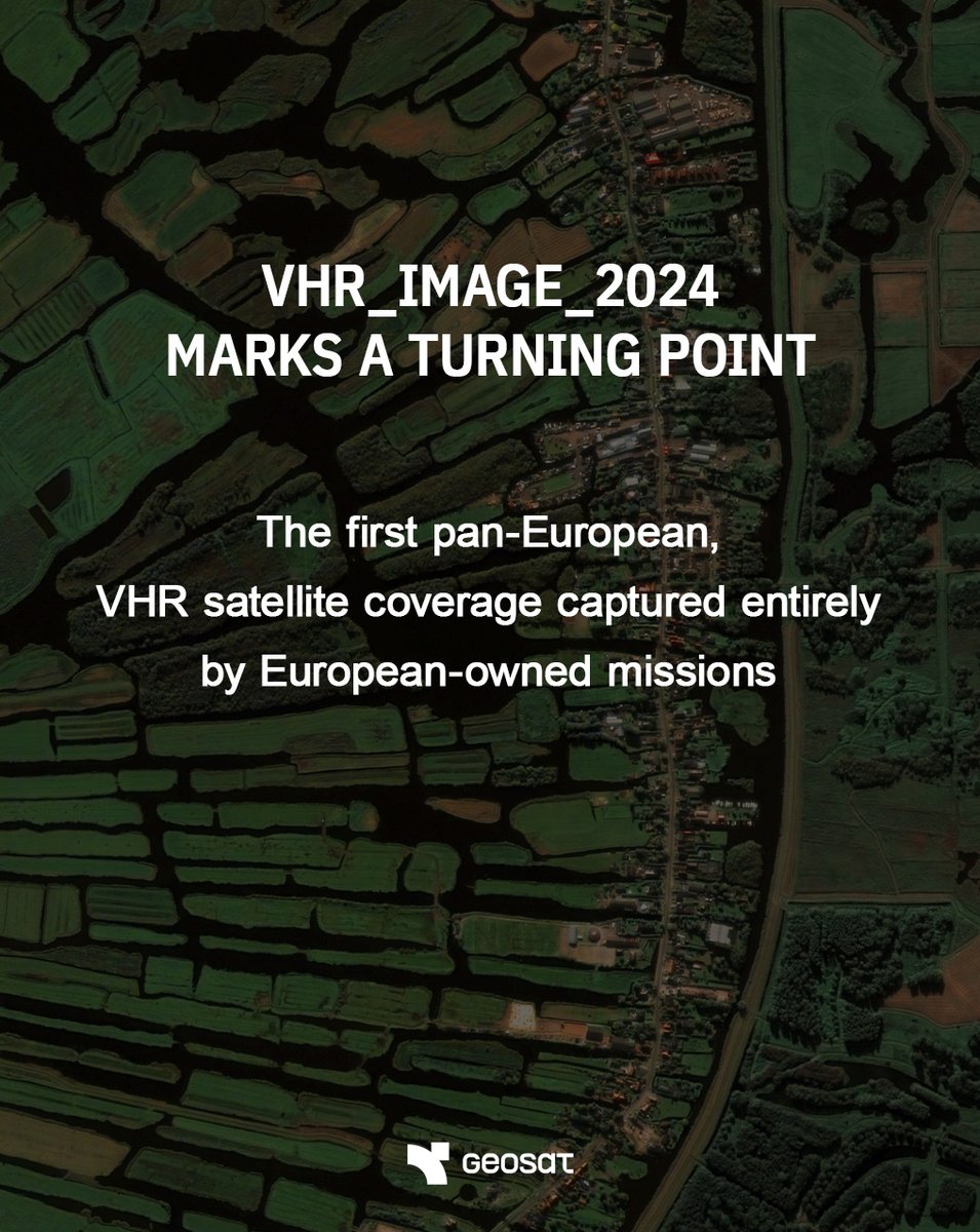 geosat_sat's tweet image. The “truly European coverage” of Europe! 🇪🇺🛰️
@geosat_sat & @AirbusSpace deliver fresh VHR satellite imagery over Europe under the #Copernicus programme, supporting land, urban & environmental monitoring.
Bringing space to people.
🔗 geosat.space/blog/optical-v…