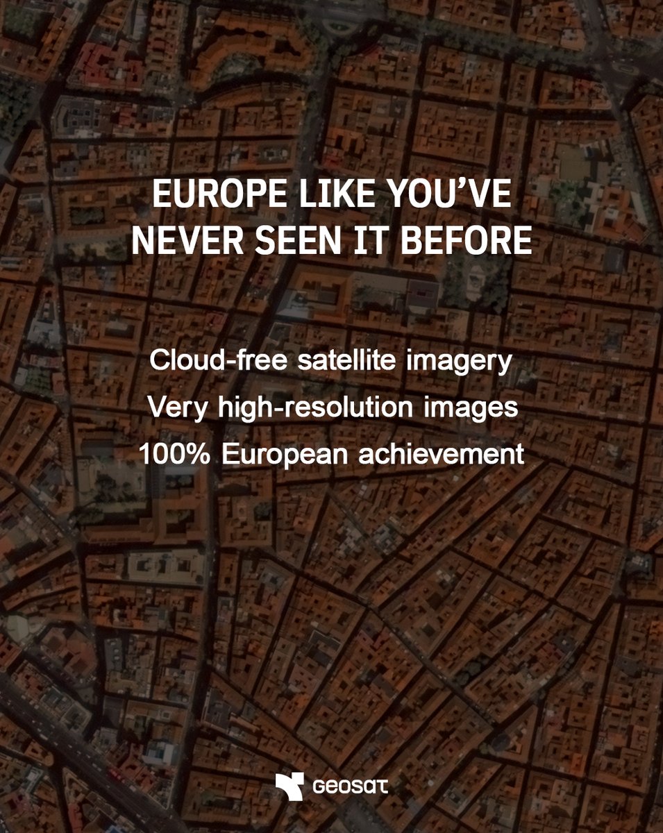 geosat_sat's tweet image. The “truly European coverage” of Europe! 🇪🇺🛰️
@geosat_sat & @AirbusSpace deliver fresh VHR satellite imagery over Europe under the #Copernicus programme, supporting land, urban & environmental monitoring.
Bringing space to people.
🔗 geosat.space/blog/optical-v…
