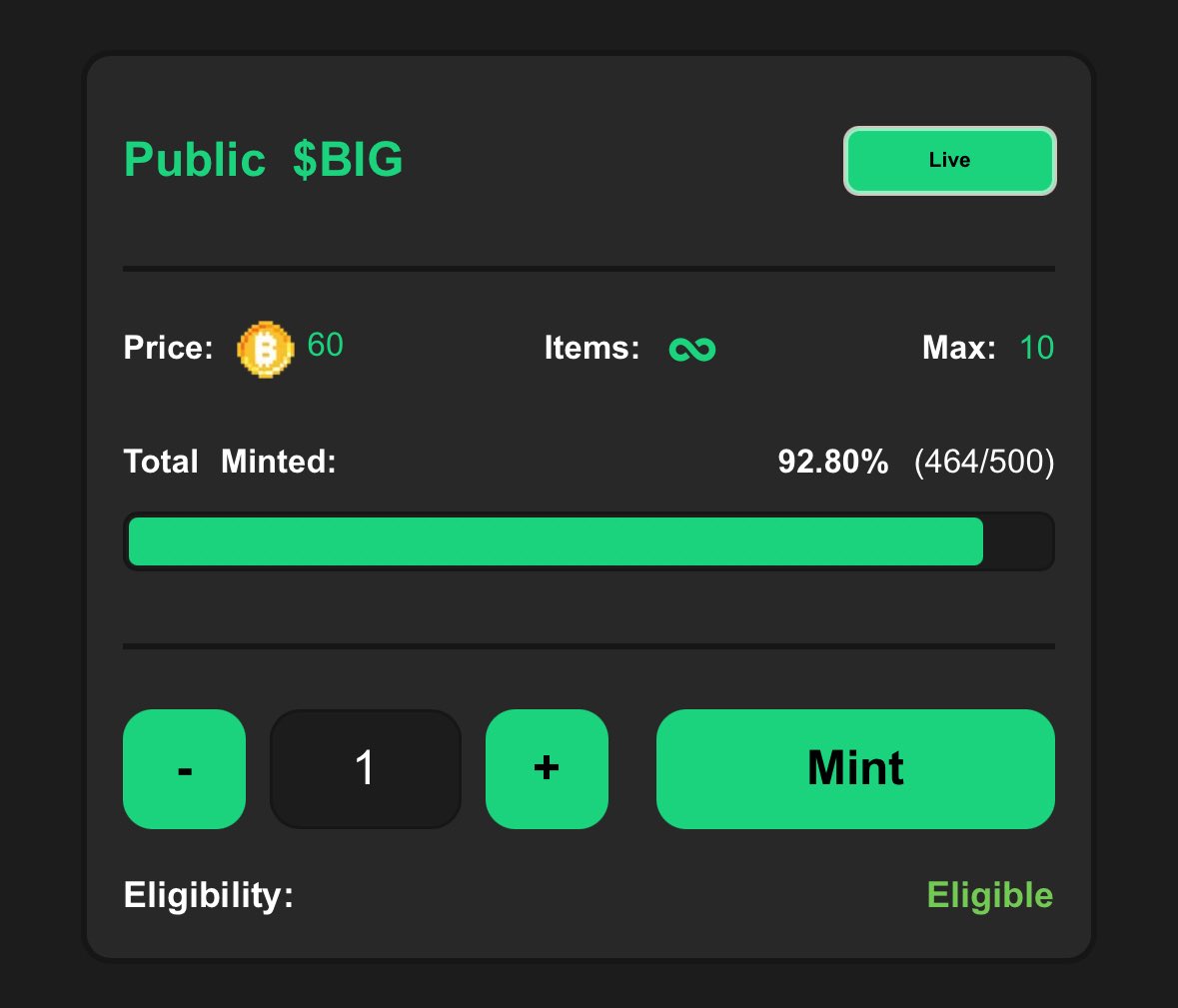 stOCKS and $BIG are pumping, and Bigsocks are nearly gone, only 7% left! Don’t be the one caught sockless. 🧦💥