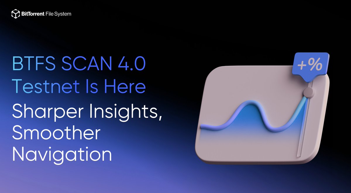 📢 BTFS SCAN 4.0 Testnet Now Live — Sharper Insights, Smoother Navigation

With the launch of BTFS 4.0 Testnet, BTFS SCAN(Testnet) has been upgraded to deliver improved data accessibility and network observability:

Accurate Metrics: Monitor Storage Provider performance and