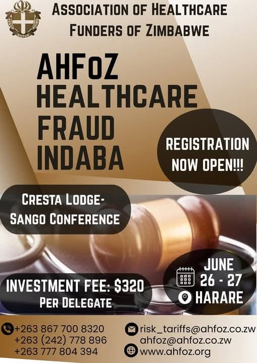 Exactly 2 days to go before the AHFoZ Healthcare Fraud Indaba  !
Register today on risk_tariffs@ahfoz.co.zw or call 086 77008320