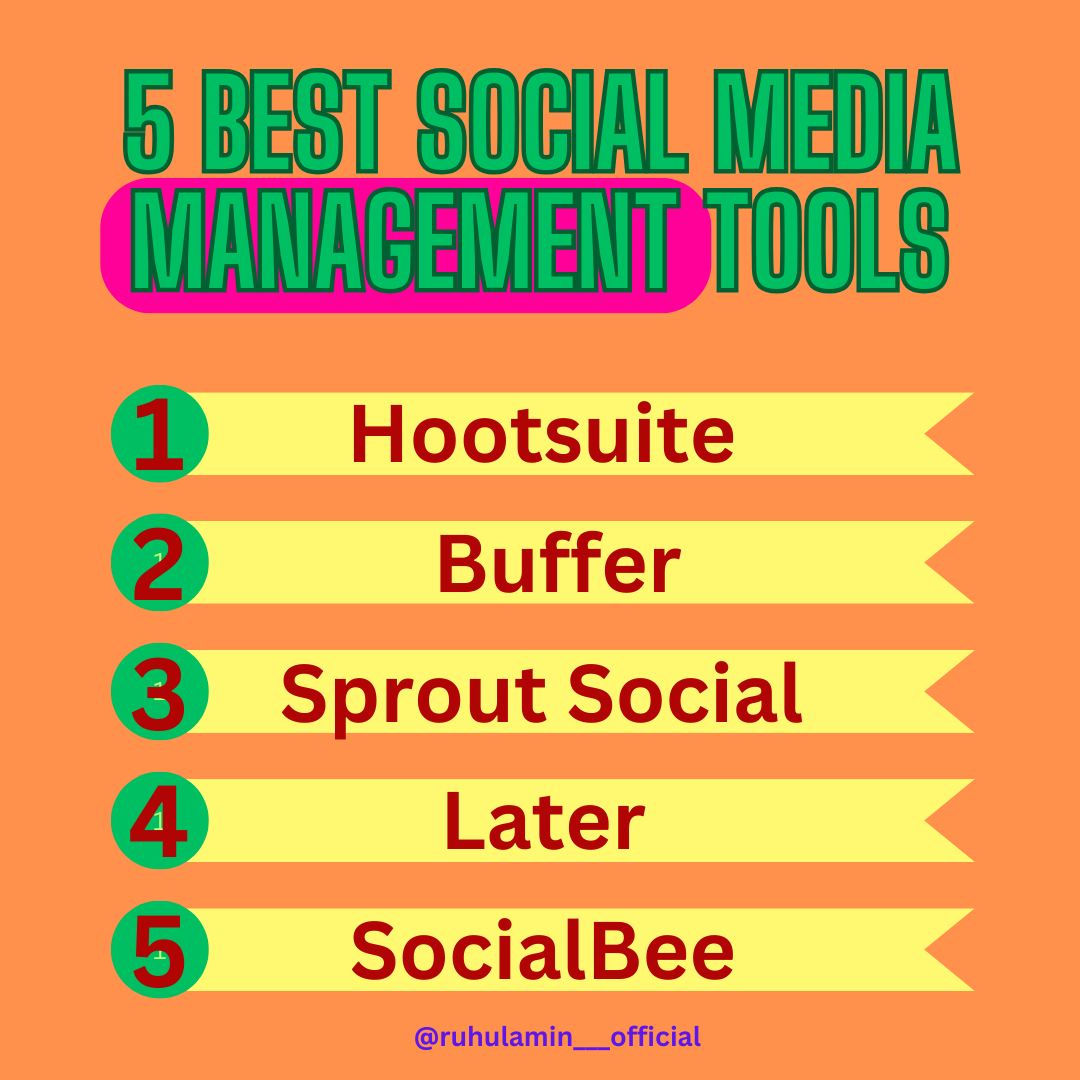 Ruhul_____Amin's tweet photo. Top 5 Best Social Media Management Tools in 2025

#SocialMediaTools #SocialMediaMarketing #DigitalMarketing #SocialMediaManager #MarketingTools #Buffer #Hootsuite #LaterApp #SproutSoci #Metricool #ContentCreation #MarketingTips #OnlineBusiness #FreelancerLife https://t.co/6J7xLcSsA1