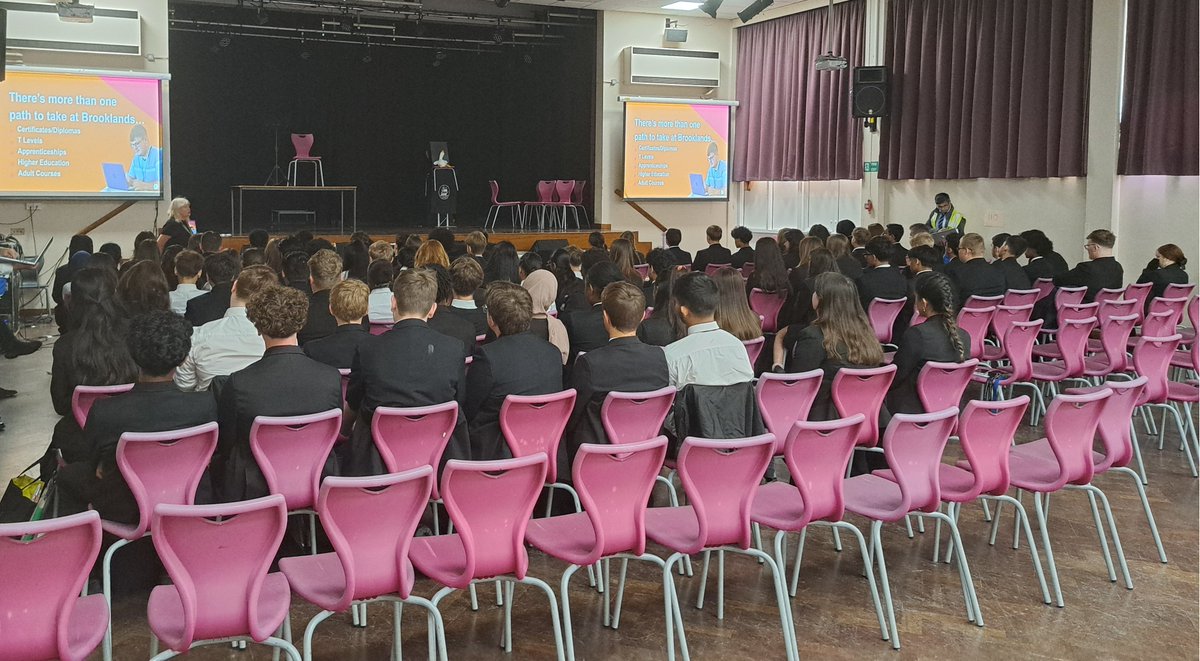 Huge thank you to Jo from Brooklands College for an inspiring assembly with our Year 10s! They explored post-16 options, career pathways &amp; support services—leaving more confident about their futures. 
#Post16Options #FutureReady #TKCRaisingAspirations #TKCClassOf2026