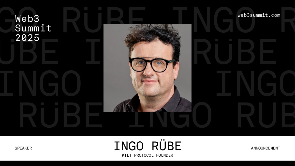 Web3summit's tweet photo. We’re pleased to announce our next speaker, @ingoruebe, founder of @Kiltprotocol

Grab your ticket here: https://t.co/cLKqb6TaLM https://t.co/i7vms8DCFH