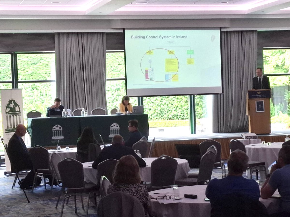 NBCOIreland's tweet image. One of the first speakers on CPD day is Eoin O'Dowd, DHLGH.
He is delivering a comprehensive overview of Building Control legislation in relation to extensions and alterations to existing dwellings.