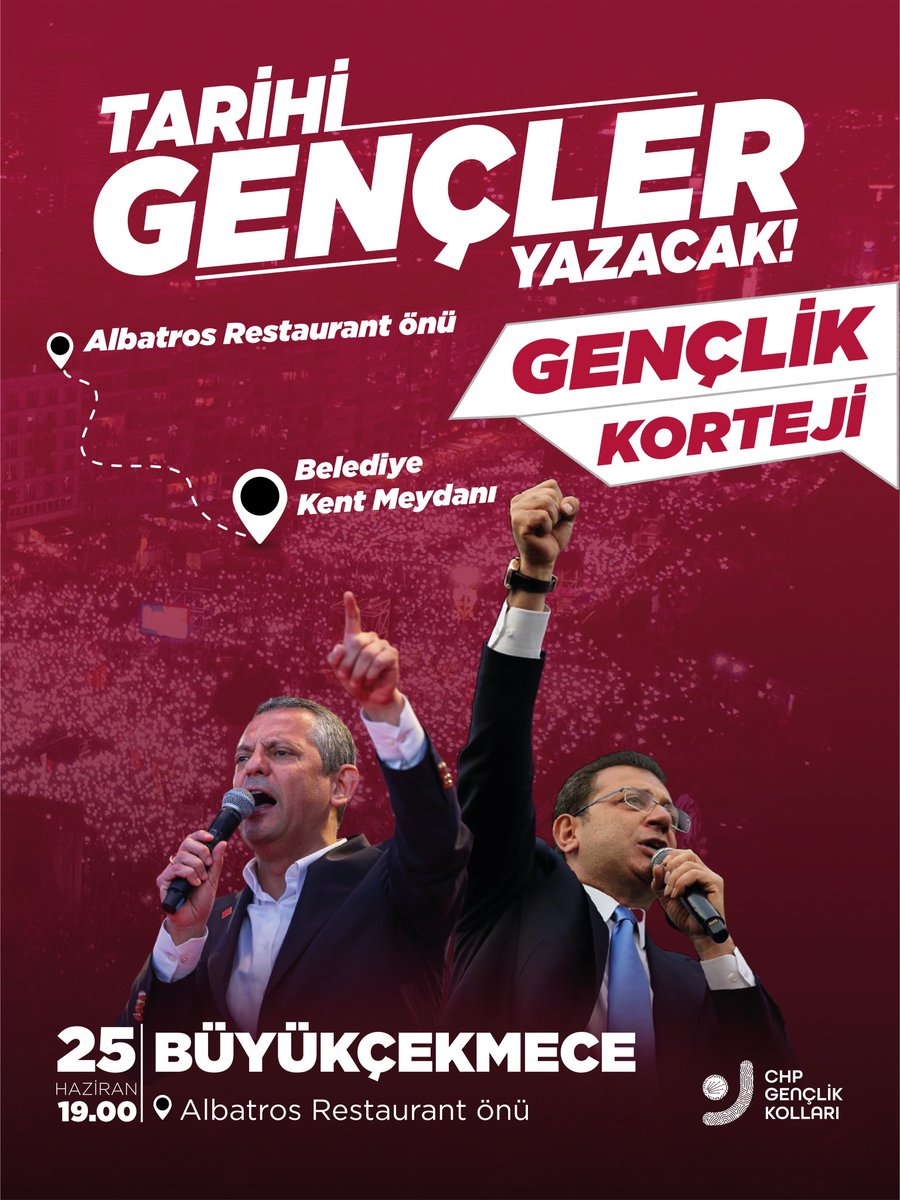 Gençlik kortejinde buluşuyor, özgürlük için yürüyoruz.

📍Albatros Restaurant önü
🗓️ 25 Haziran
🕐 19.00