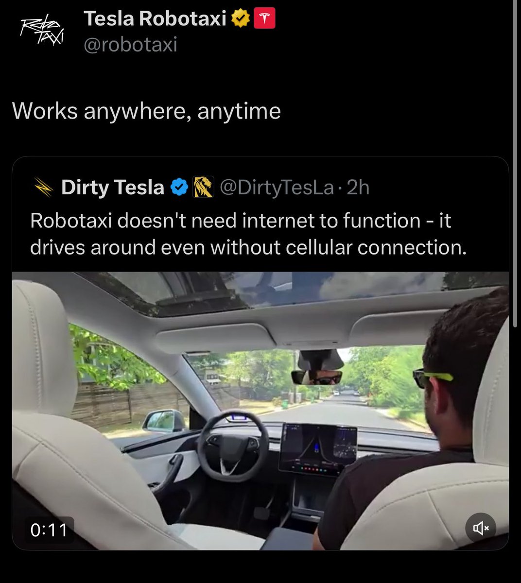 FredLambert's tweet photo. There are literally no rules in the US anymore. Public company are freely allowed to lie and the SEC won’t do nothing.

“Works anywhere”: the service depicted is literally only available in a small section of Austin, Texas.

“Anytime”: literally only available from 6am to 12am

The US is really embracing its scam era.