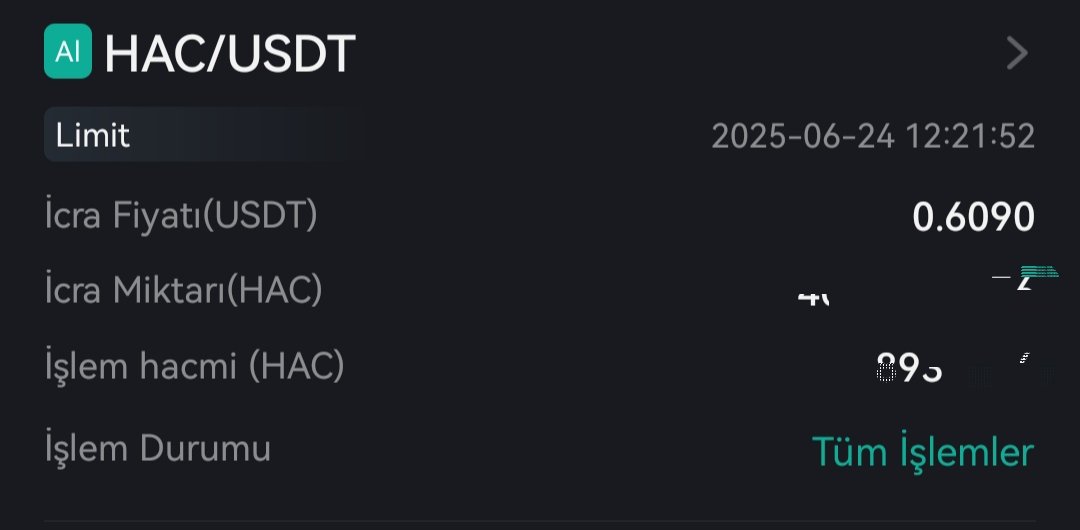 0,6090 dolardan bir miktar $HAC aldım.😇 #hacash