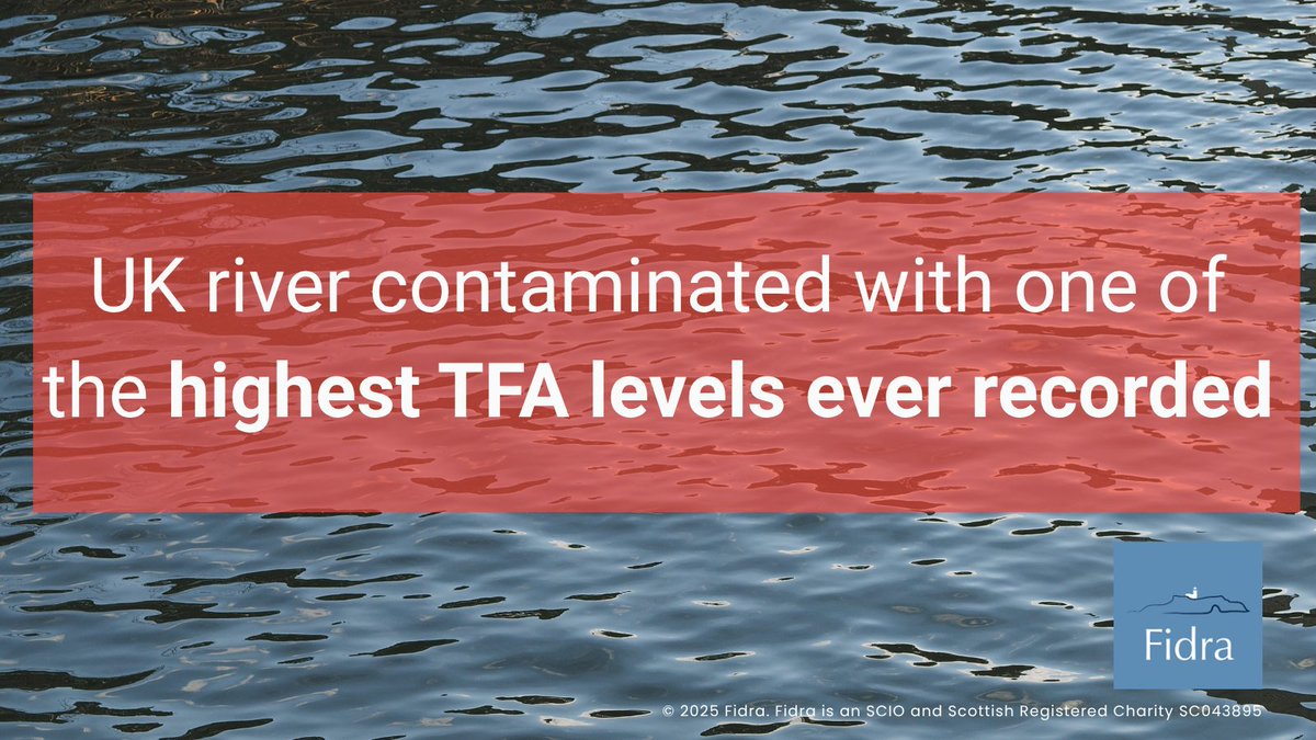 FidraTweets's tweet image. 🚨 Our new study revealed widespread TFA contamination in UK rivers — with some of the highest levels ever recorded compared to other studies from around the world 🌍
Read more ➡️pfasfree.org.uk/uncategorised/…
#PFAS #foreverchemicals #riverpollution #chemicalpollution