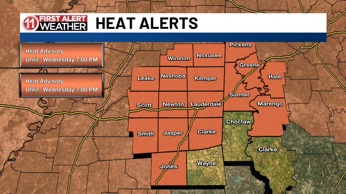 Heat index values of 105 degrees or higher expected. Remember heat safety: Stay hydrated, avoid strenuous activities during the heat of the day, and take frequent breaks if you must be outside working. wtok.com/?utm_source=tw…