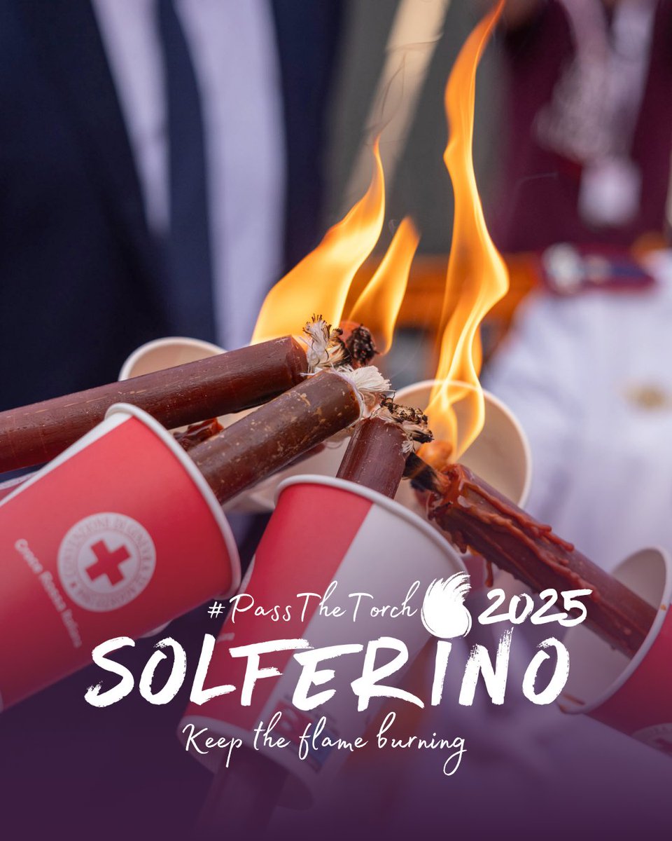 ifrc's tweet photo. Year after year, thousands of Red Cross and Red Crescent volunteers and staff from around the world gather in Solferino, Italy, to celebrate the history of our movement.  

Thank you volunteers for lighting up the world with your kindness.  

Thank you for keeping the #Solferino flame burning.🕯️
