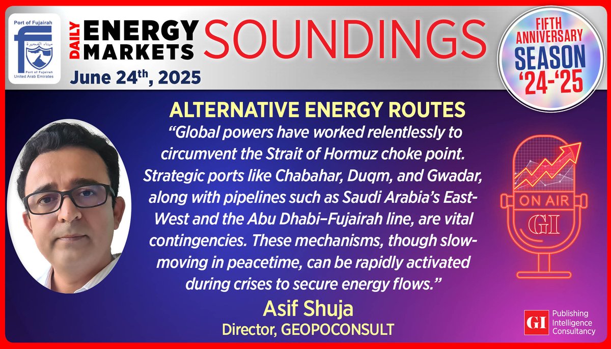 gulf_intel's tweet photo. Are alternative export routes a credible long-term solution to mitigate Strait of Hormuz vulnerabilities?
Click here to access full podcast: https://t.co/mU9gpDIu0O

@ShujaAsif #OOTT @geopoconsult #Strait_of_Hormuz https://t.co/Xd7AB7wDBt