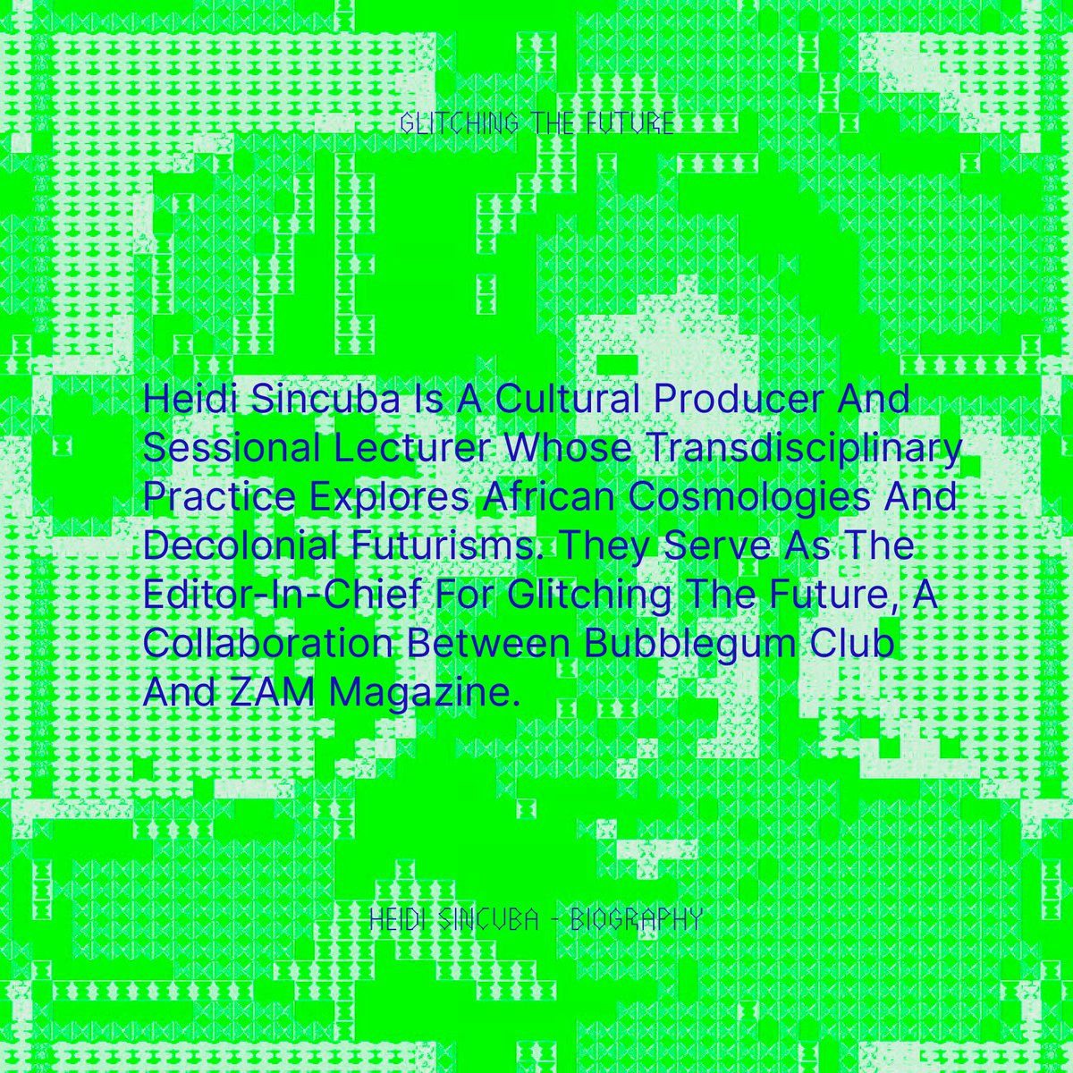When the editor-in-chief of Glitch the Future, Heidi Sincuba couldn’t afford to finish their PhD, they saw a gap. 💥

Visit our website to read Heidi’s essay on “Disruption by other means” 
👉🏾glitchingthefuture.org/contributions/…

#glitchthefuture
#cntlaltglitch