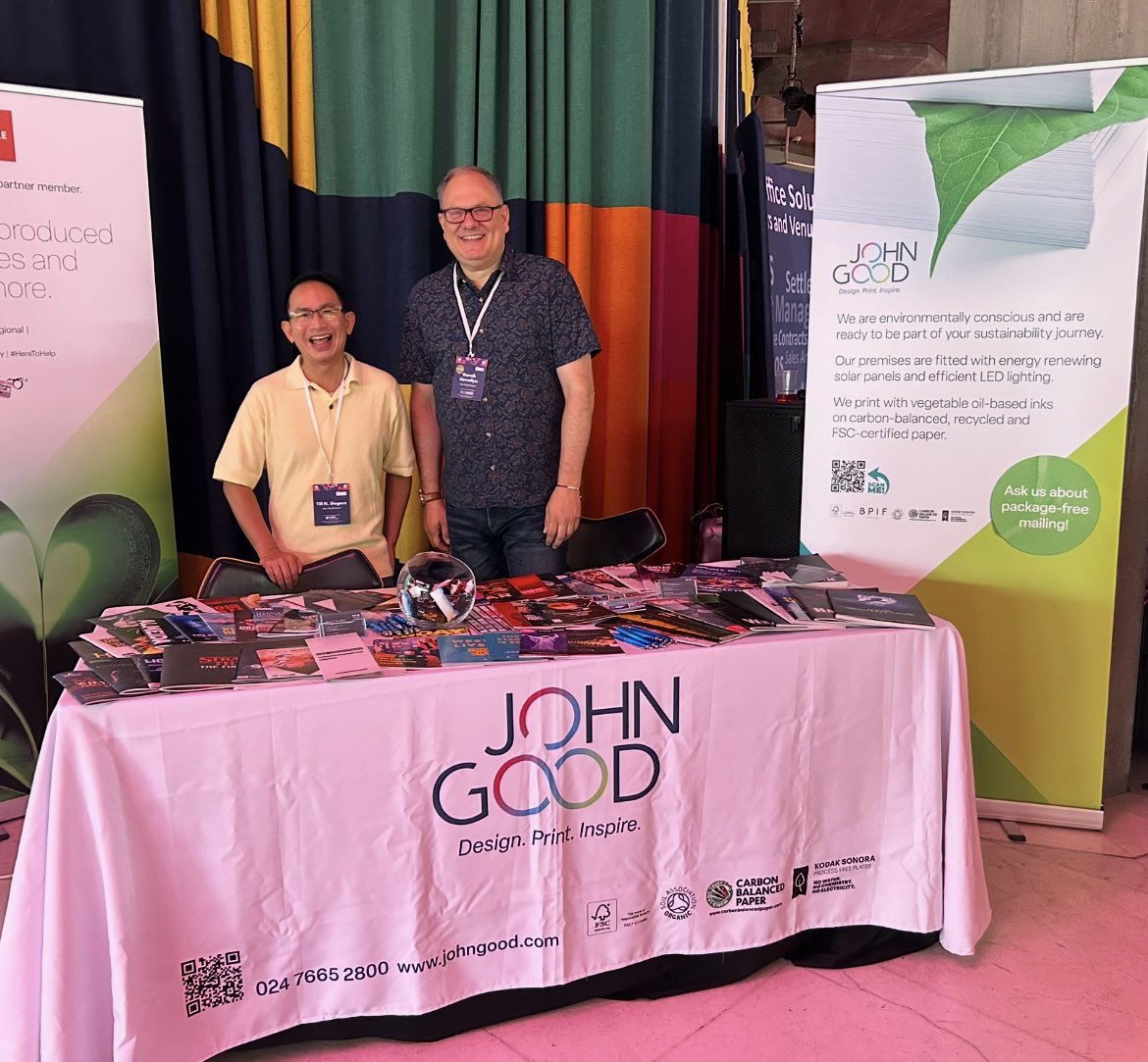 We’re at #TheatreConference all day! 🙌 Say hello for a friendly ‘get to know you’ or ‘catch up’ chat. 🤗We’ll listen to your #printing requirements &amp; share how we can support your marcomms &amp; #sustainability journey!

#JGartsandculture 🎭 #TheatreConference 🎶 #TheatreFamily 🤝