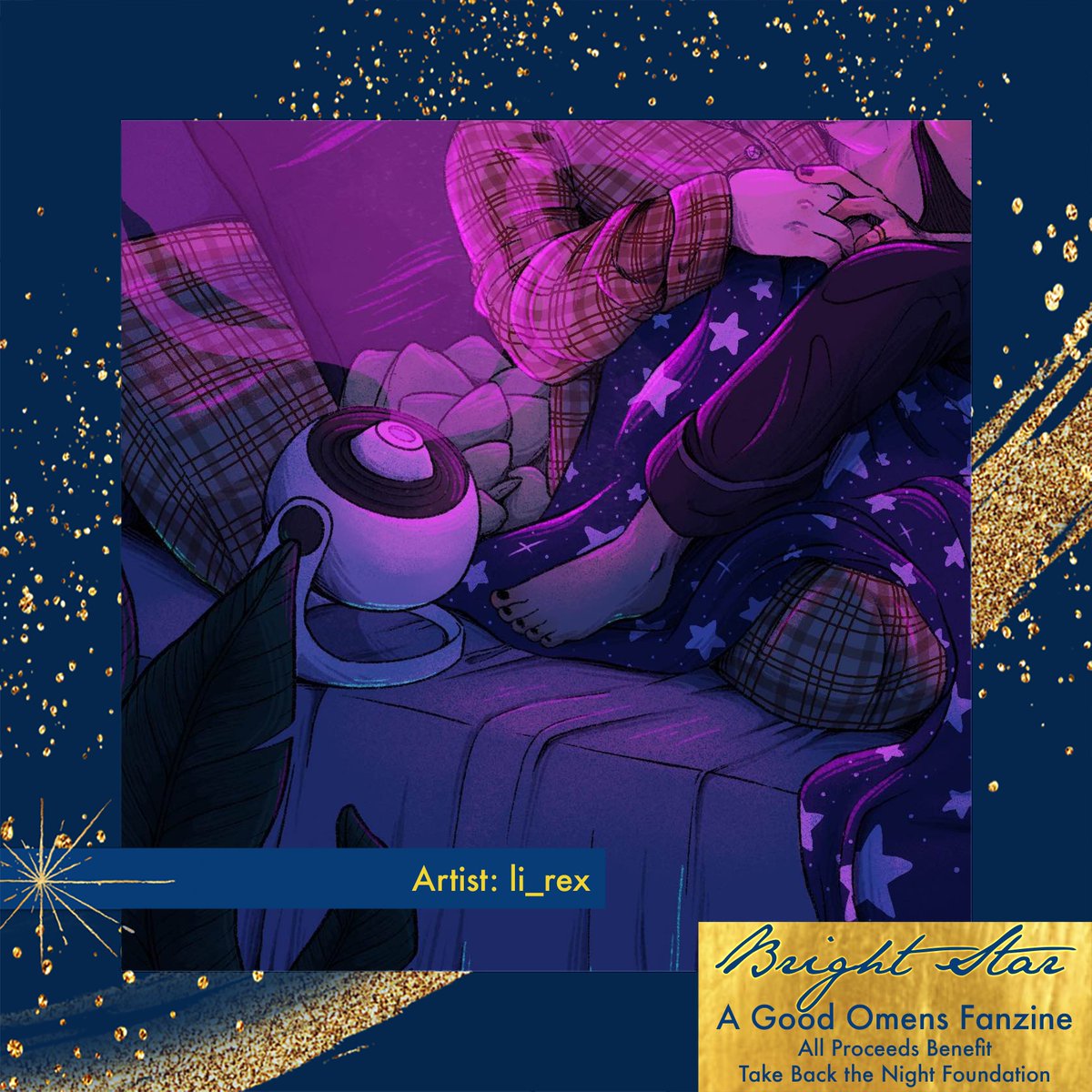 Today's cozy spotlight is by Li_rex!

Featured in 'Bright Star', our celestial fanzine, themed in tribute to the 'Take Back the Night Foundation'. All profits go towards helping SA victims.

pyracantha.itch.io/bright-star

#goodomens #brightstarzine #oowsfundraiser