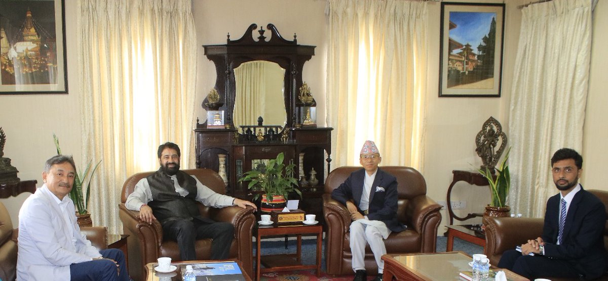 Today, newly appointed non-resident Ambassador of the Republic of South Africa to Nepal H.E. Mr. Anil Sooklal paid a courtesy call on Foreign Secretary Mr. Amrit Bahadur Rai. 

During the call on, various matters of Nepal-South Africa relations including exchange of high level