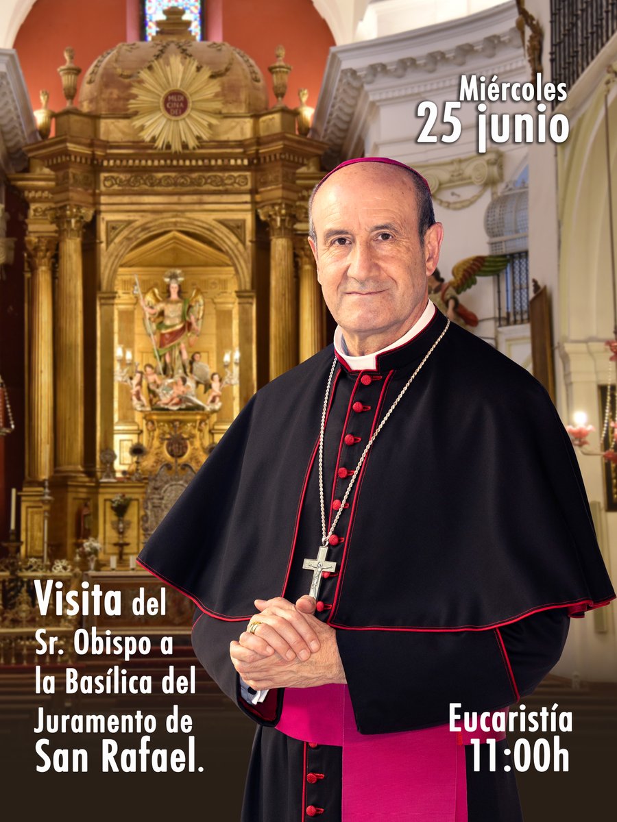 El Obispo visitará la Basílica del Juramento de San Rafael
#mezquitacatedral <a href="/CordobaESP/">Turismo de Córdoba</a> <a href="/patrimoniocor/">CÓRDOBA PATRIMONIO DE LA HUMANIDAD</a> <a href="/CordobaCultura/">Córdoba es Cultura</a> <a href="/GrupoCPHE/">Ciudades Patrimonio</a> <a href="/TurismoAND/">Consejería de Turismo y Andalucía Exterior</a> <a href="/UNESCO/">UNESCO 🏛️ #Education #Sciences #Culture 🇺🇳</a> <a href="/diocesiscordoba/">Diócesis de Córdoba</a> <a href="/odisur/">Odisur</a> <a href="/prensaCEE/">Of. Información CEE</a> <a href="/agrupacioncor/">Agrupación de Hermandades y Cofradías de Córdoba</a> <a href="/jjjgueto/">José J Jiménez Güeto</a>