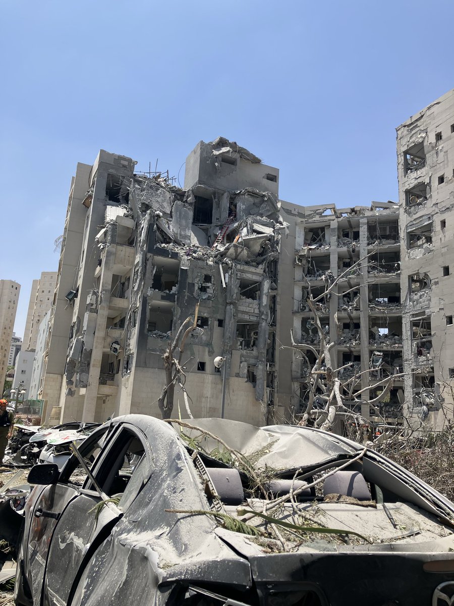 The site of today’s Iranian missile attack in Beer Sheva where four people were killed - reportedly inside their safe rooms/shelters. Dozens also killed in intense Israeli strikes on Iran amid questions over whether a ceasefire can hold.