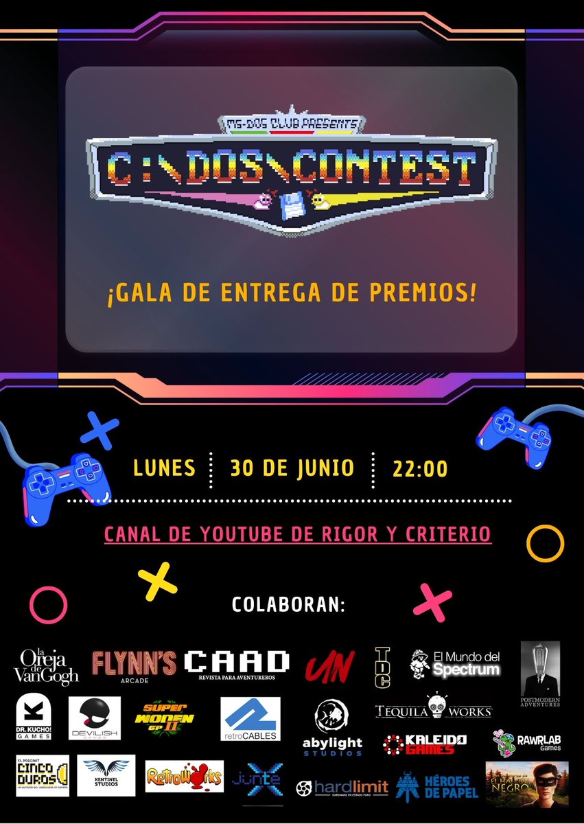 𝐌𝐒-𝐃𝐎𝐒 𝐂𝐋𝐔𝐁 (@msdosclub) on Twitter photo Muchos desarrolladores se han esforzado para presentar un juego hecho para MS-DOS en pleno 2025, algunos se quedaron por el camino pero 7 valientes presentaron finalmente su proyecto.
¡El día 30 tendrán su recompensa en nuestra gala de premios que puedes ver por Youtube! Muchos desarrolladores se han esforzado para presentar un juego hecho para MS-DOS en pleno 2025, algunos se quedaron por el camino pero 7 valientes presentaron finalmente su proyecto.
¡El día 30 tendrán su recompensa en nuestra gala de premios que puedes ver por Youtube!