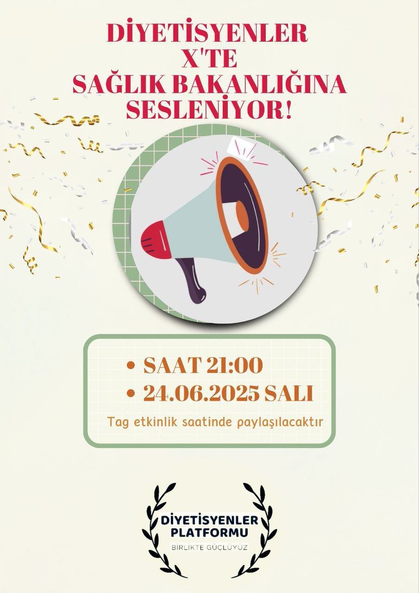 DiyetisyenlerP's tweet photo. Bugün saat 21.00'de, yıllardır görmezden gelinen binlerce meslektaş olarak ses veriyoruz.
Bu sadece mesleki bir mesele değil; sağlıklı bir toplumun gereğidir.
Tüm meslektaşlarımızı bekliyoruz. https://t.co/2unZP1aUIG