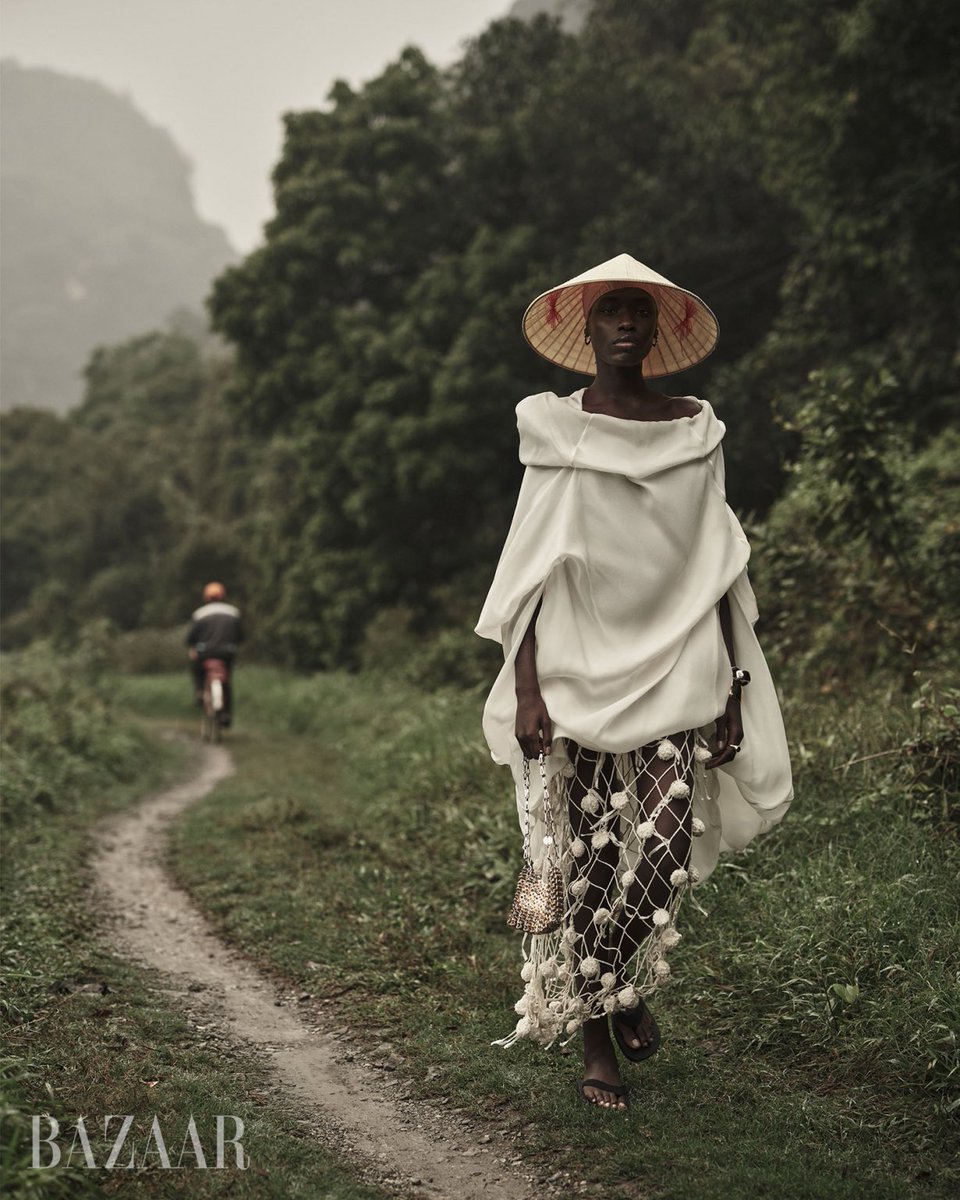 jacquemusx's tweet image. Awar Odhiang by Pieter Hugo for Harper’s Bazaar