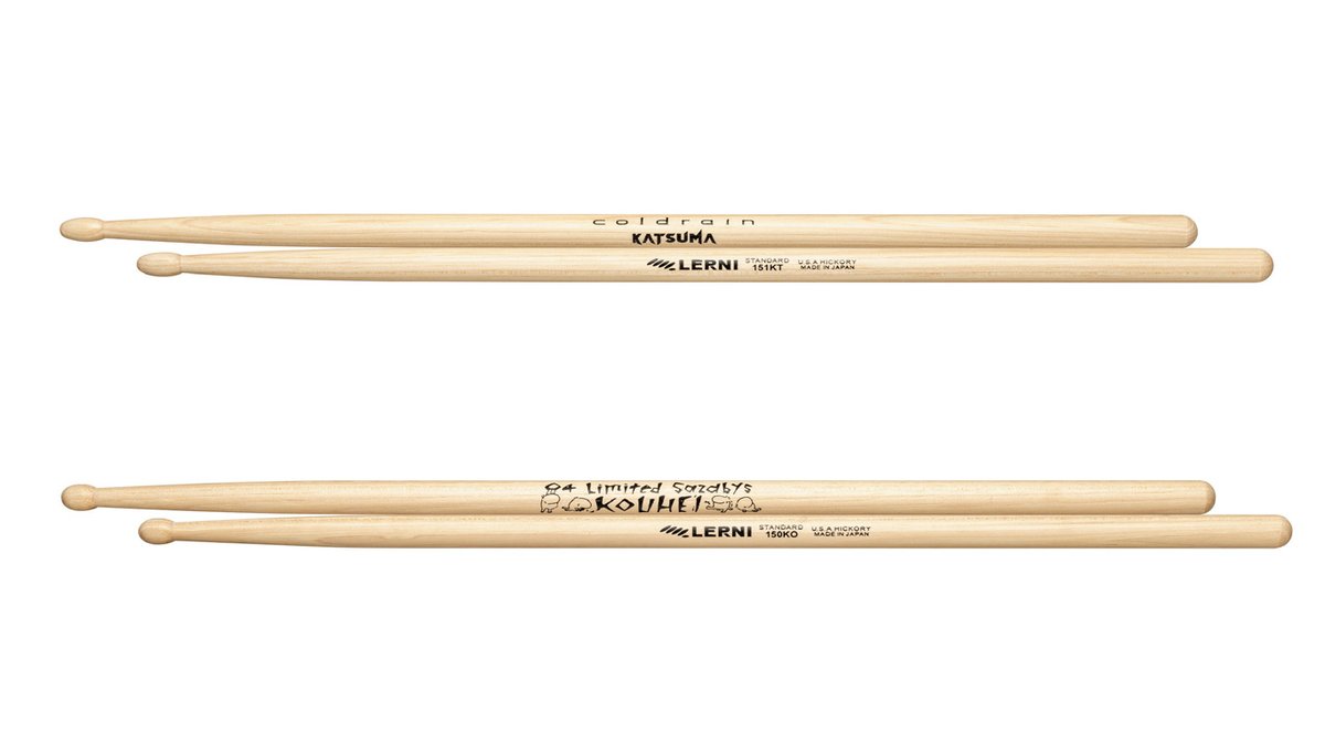 【ドラマガWEB｜NEW PRODUCTS】
#Katsuma［#coldrain］／#KOUHEI［#04LimitedSazabys］のシグネチャー・スティックがLERNIからリリース！

▼記事はこちら
drumsmagazine.jp/gear/lerni-sig…

#LERNI <a href="/moridaira_mi/">株式会社モリダイラ楽器</a>