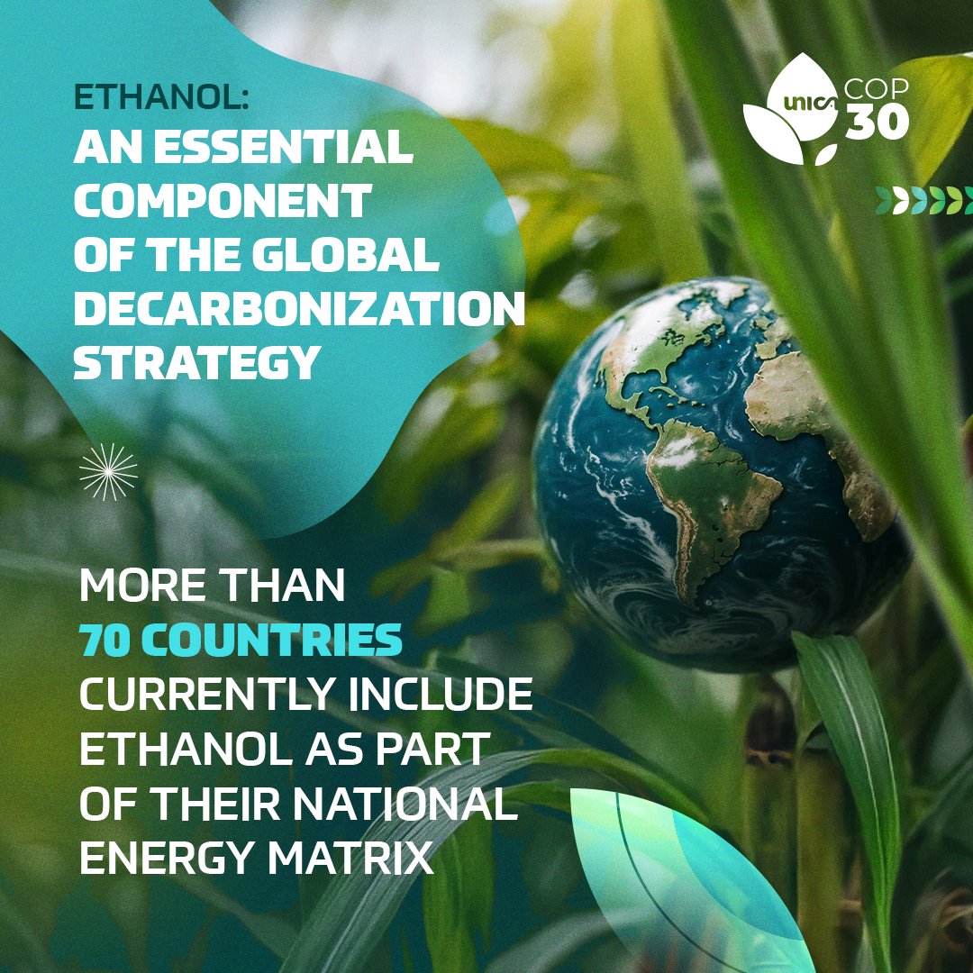 Boosting ethanol blends in transport fuels cuts carbon, strengthens energy security, and supports climate goals. As COP30 nears, it’s time to move from pledges to action. sugarcane.org/cop30/ #COP30 #Biofuels #NDCs #RenewableEnergy