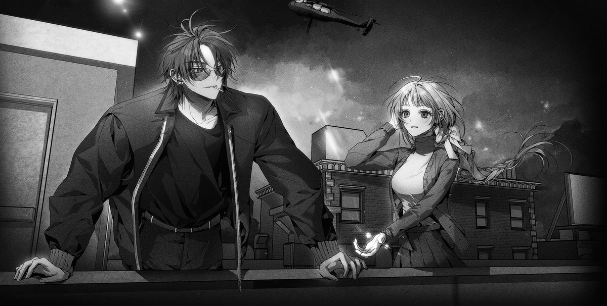 흑백 일러스트 작업했습니다. 감사합니다! ☺️