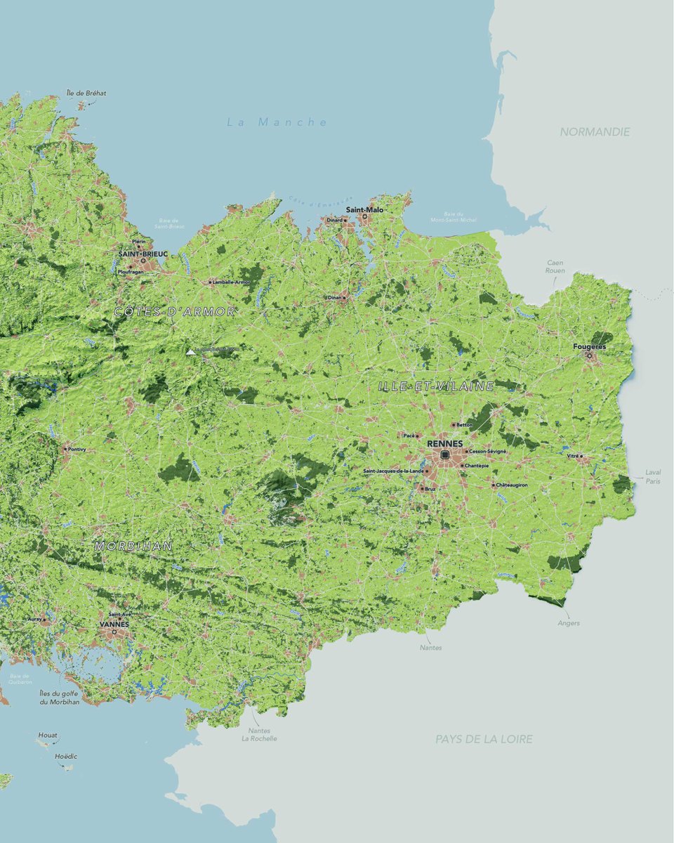 📍 Degemer mat e Breizh ! 🌊
 
Poursuivons notre série de cartes thématiques sur les régions françaises, direction la Bretagne ! 🗺️
 
Cette nouvelle carte, réalisée avec ArcGIS Pro par Maëlle Tardif d’Esri France, met en lumière un territoire à la richesse géographique marquée,