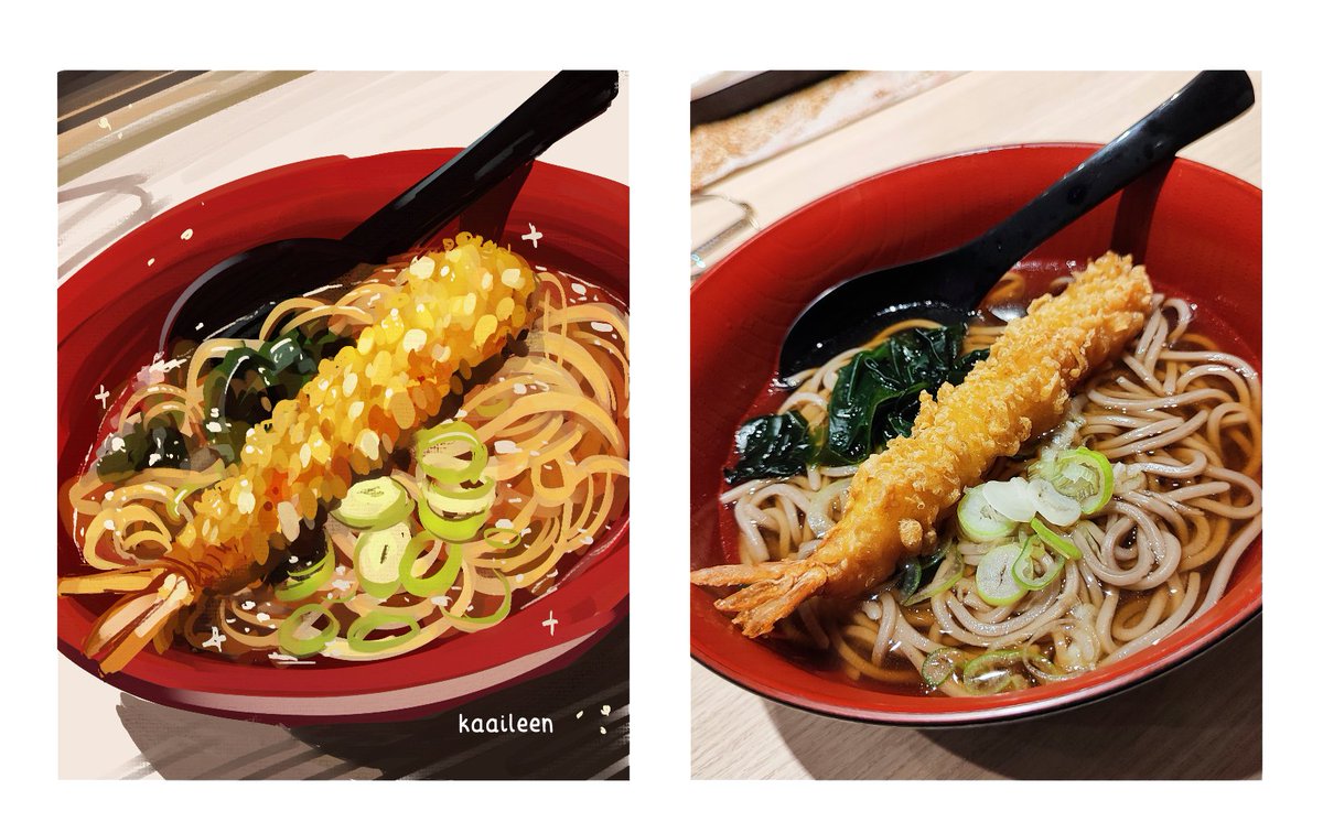 another color practice~ 🍜🍤✨