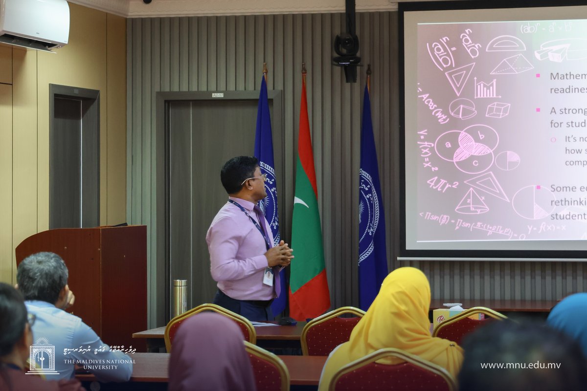 Lunchtime Talk 2025 (Session 6)
Presenter: Mohamed Shihab, Senior Lecturer at the Faculty of Education
Topic: How Math Foundation Impacts Maldivian Students in Higher Education

#MNU #LunchTimeTalk
