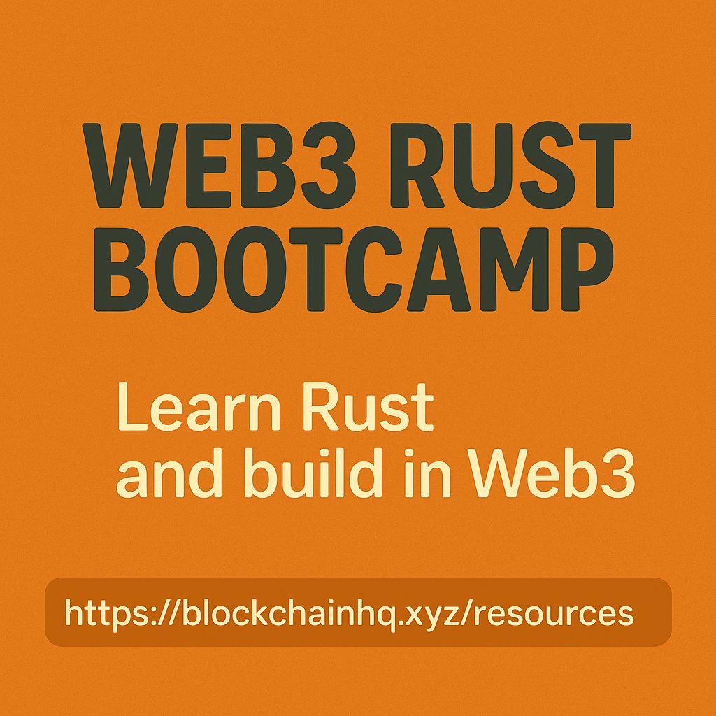 blockchainhqxyz's tweet image. Day 41 of 100: Web3 Rust Bootcamp
Want to learn Rust and build cool things in Web3?
This bootcamp by The @MetanaHQ teaches you how to write smart contracts and build apps on Solana using Rust.
It's beginner-friendly and easy to follow.
Start learning here 👇🏻:…