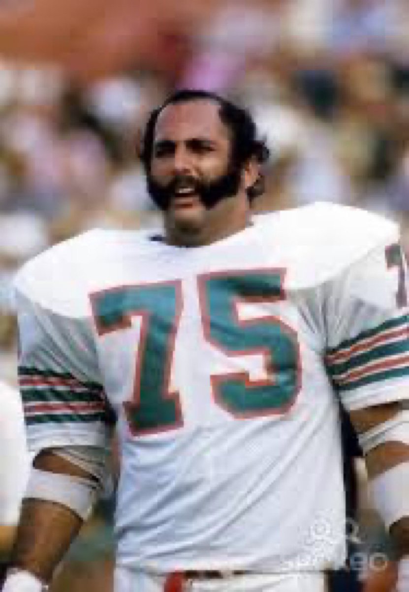 75 days until the Dolphins play football! 
The player we will be spotlighting today is #75 Manny Fernandez! 
Fun fact: My grandfather was the best man in Mannys wedding! :):)

Fernandez joined the Dolphins as an un drafted player in 1968. 

The biggest game of his career came in
