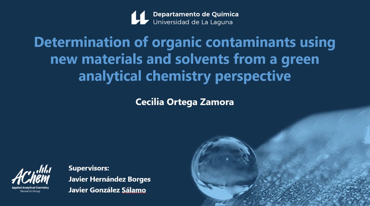 ¡¡Felicidades a Cecilia Ortega Zamora (<a href="/Ceciliaoz8/">Cecilia Ortega Zamora</a>) de <a href="/AchemGroup/">AChem Research Group</a>!! Su Tesis Doctoral ha sido galardonada con el Premio de la <a href="/RSEQ_STCanarias/">RSEQ-Sección Territorial de Canarias</a> a la Mejor Tesis Doctoral del curso 2023-2024. ¡Todo un orgullo!
