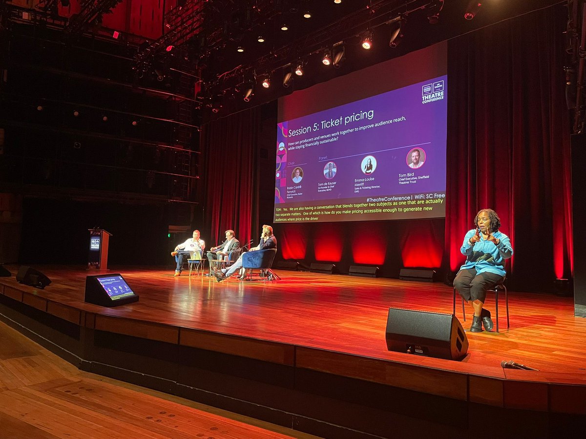 It’s important to us that our #TheatreConference is accessible to as many people as possible - we have BSL interpreters, captioning and audio described panelist introductions for each session.