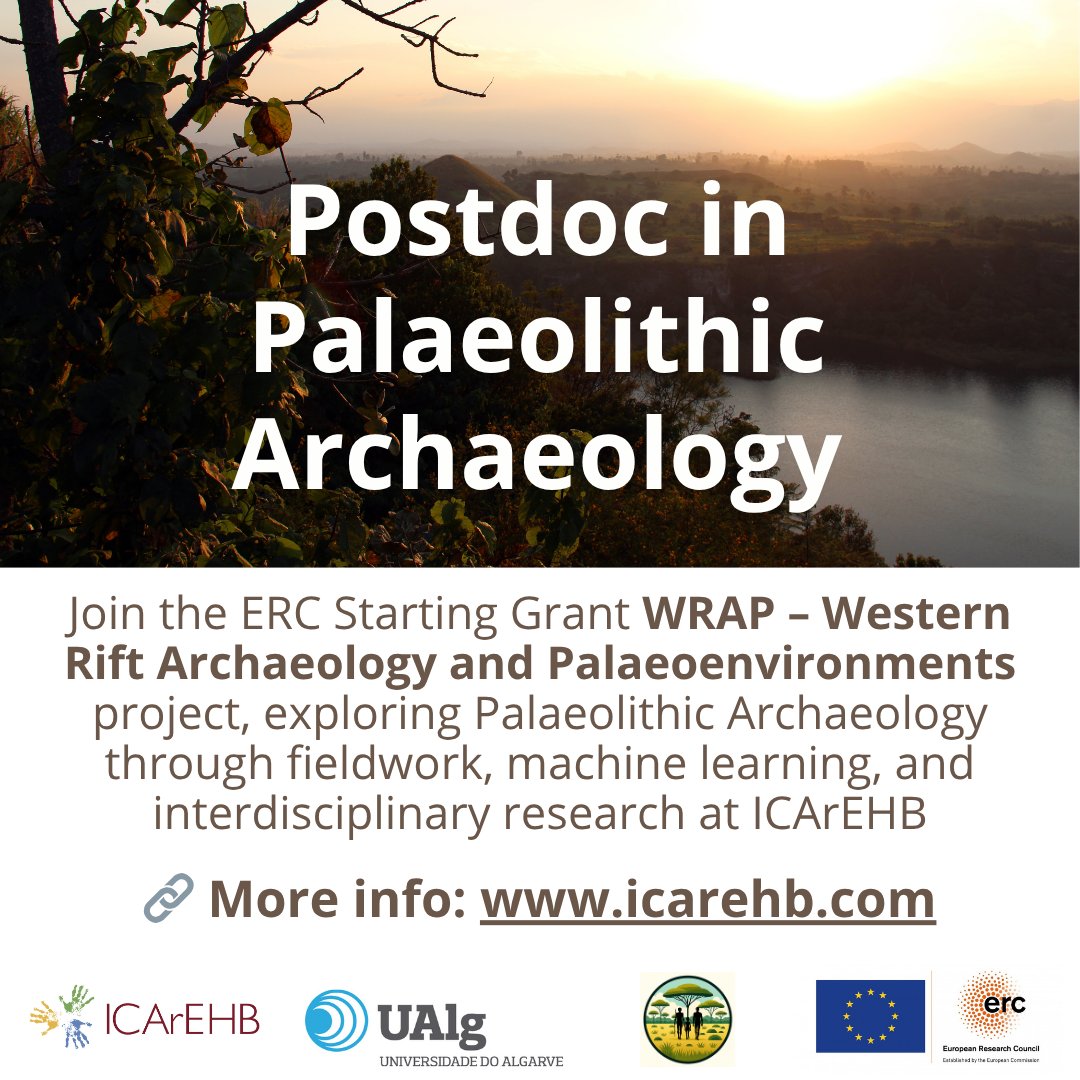ICArEHB's tweet image. 🔍 Postdoc in Palaeolithic Archaeology
Join the ERC Starting Grant WRAP – Western Rift Archaeology and Palaeoenvironments project at ICArEHB! We're exploring human prehistory through fieldwork, machine learning, and interdisciplinary research.
🔗 icarehb.com/research-posit…