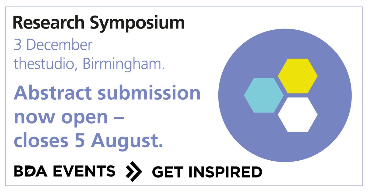 Submit your abstract for this year's #BDAResearch Symposium! 💡

The Symposium provides dietitians, dietetic students and researchers an opportunity to showcase their research.

Submissions are open until 10am on 5 August ➡ bda.uk.com/events/upcomin…