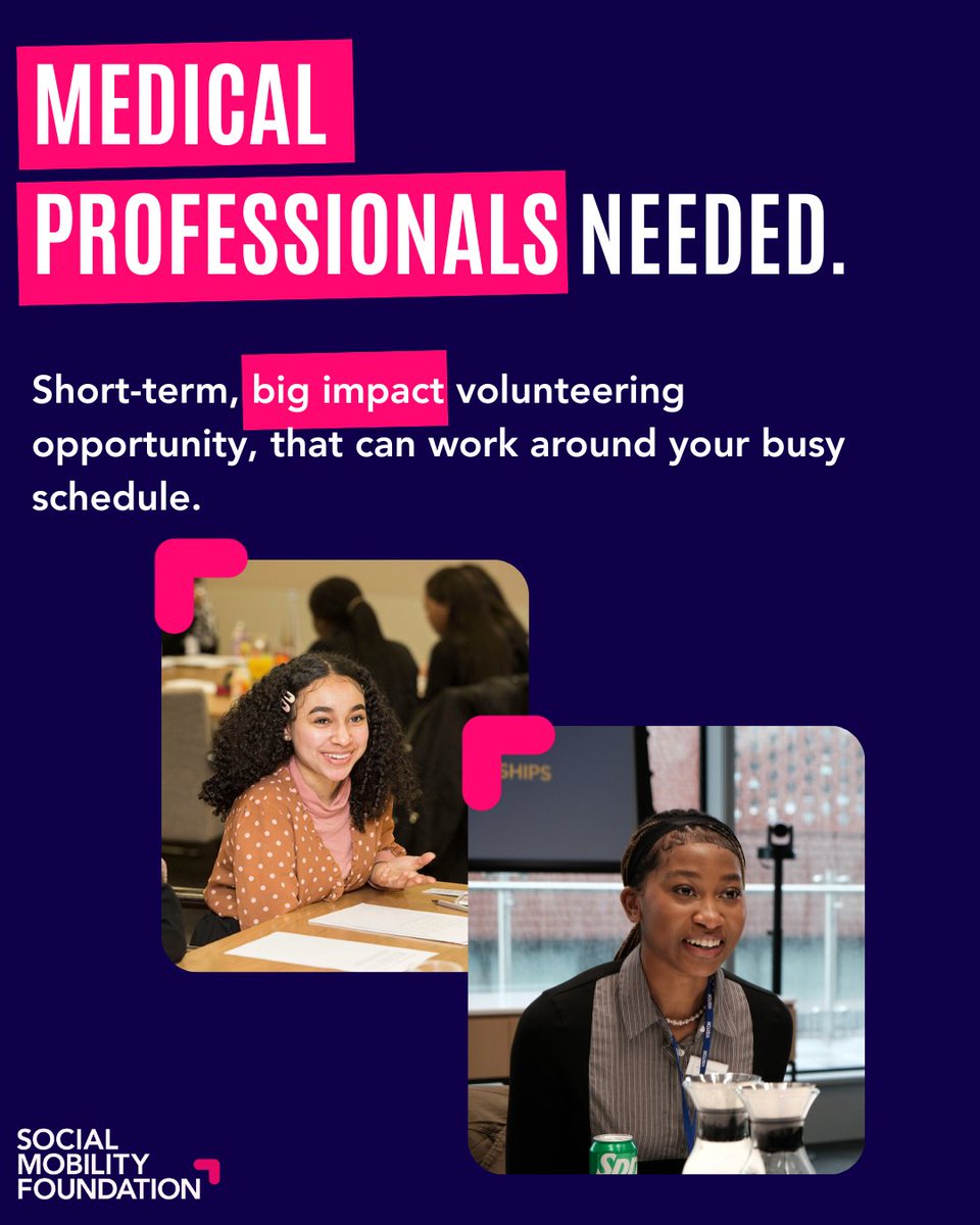 Support one of our brilliant aspiring Medics 🩺

You’ll help nurture a talented student to create networks, explore specialities and learn about development opportunities at medical school 🚀

Sign up here 👇

forms.office.com/pages/response…
