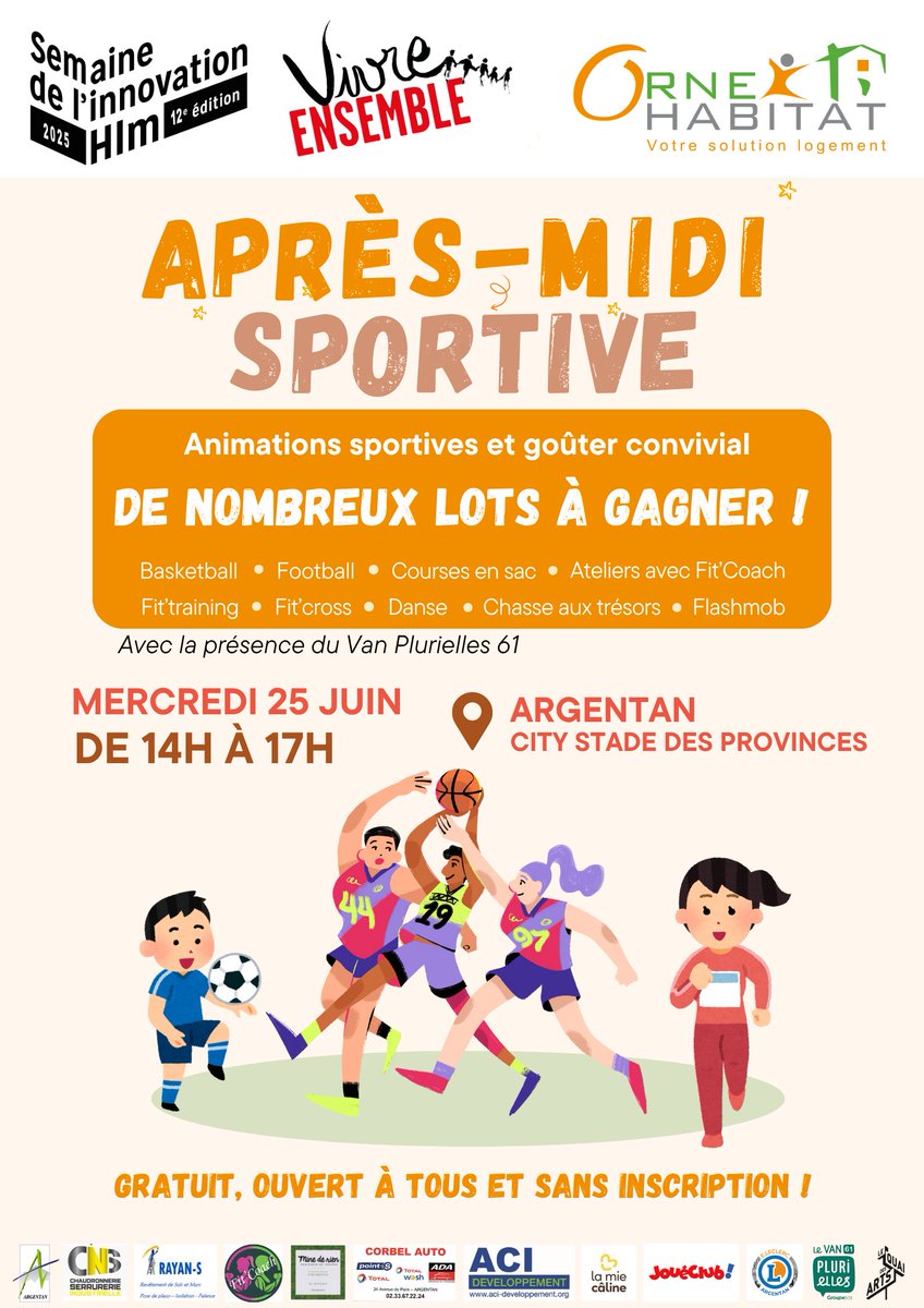 UnionHlm (@unionhlm) on Twitter photo #SemaineHlm, <a href="/OrneHabitat/">ORNE HABITAT</a> organise demain 25 juin de 14h à 17h une journée sportive à Argentan. Au programme : basketball, football, courses en sac, Fit'training, Fit'cross, danse, chasse aux trésors, flashmob… #SemaineHlm, <a href="/OrneHabitat/">ORNE HABITAT</a> organise demain 25 juin de 14h à 17h une journée sportive à Argentan. Au programme : basketball, football, courses en sac, Fit'training, Fit'cross, danse, chasse aux trésors, flashmob…
