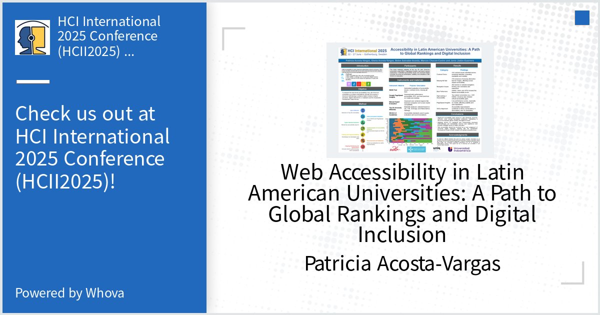 Come check out our Poster at HCI International 2025 Conference (HCII2025). #hcii2025 #hcii - via #Whova event app